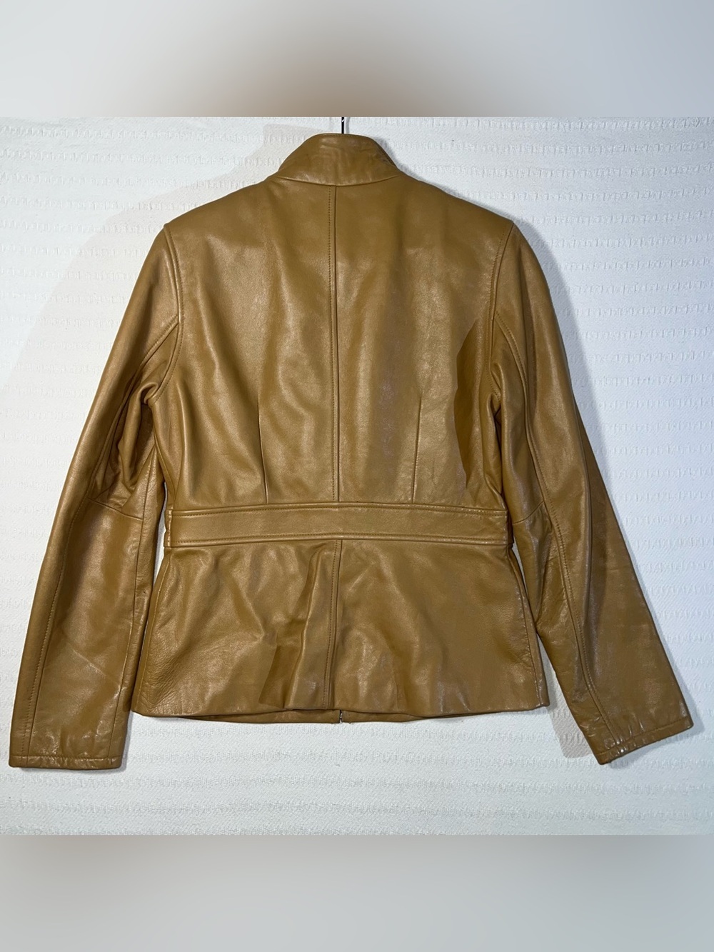 Kenneth Cole Reaction Womens Genuine Leather Moto Jacket Size M Soft Comfortable - Picture 2 of 11